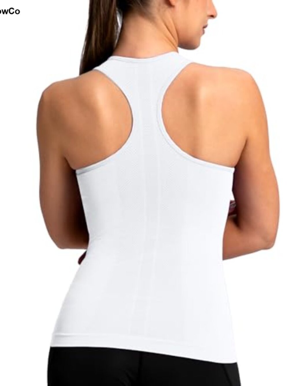 Seamless Racerback Workout Tank Top with Built-in Bra Padded Athletic Yoga